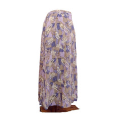 Vintage Sag Harbor Skirt Petite Small Purple Ivory Floral Print Midi Elastic Zip