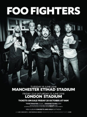 THE FOO FIGHTERS at ETIHAD Stadium Manchester 2018 POSTER