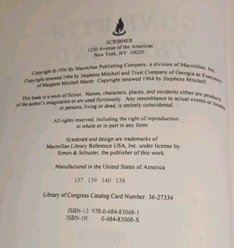 Gone With the Wind by Margaret Mitchell 75th Anniversary Edition Hardcover - Picture 4 of 6