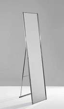 59 Silver Metal Framed Cheval Standing Mirror