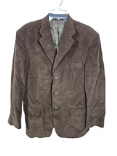 Mazzoni Sport Coat Mens 42R Brown Super Corduroy Single Breasted Ventless Blazer