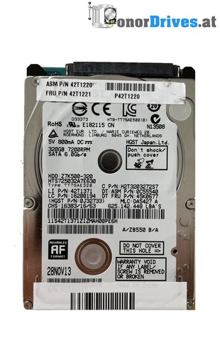 Hitachi HTS725032A7E630  - 320 GB - SATA - PCB 220 0A90351 01 *