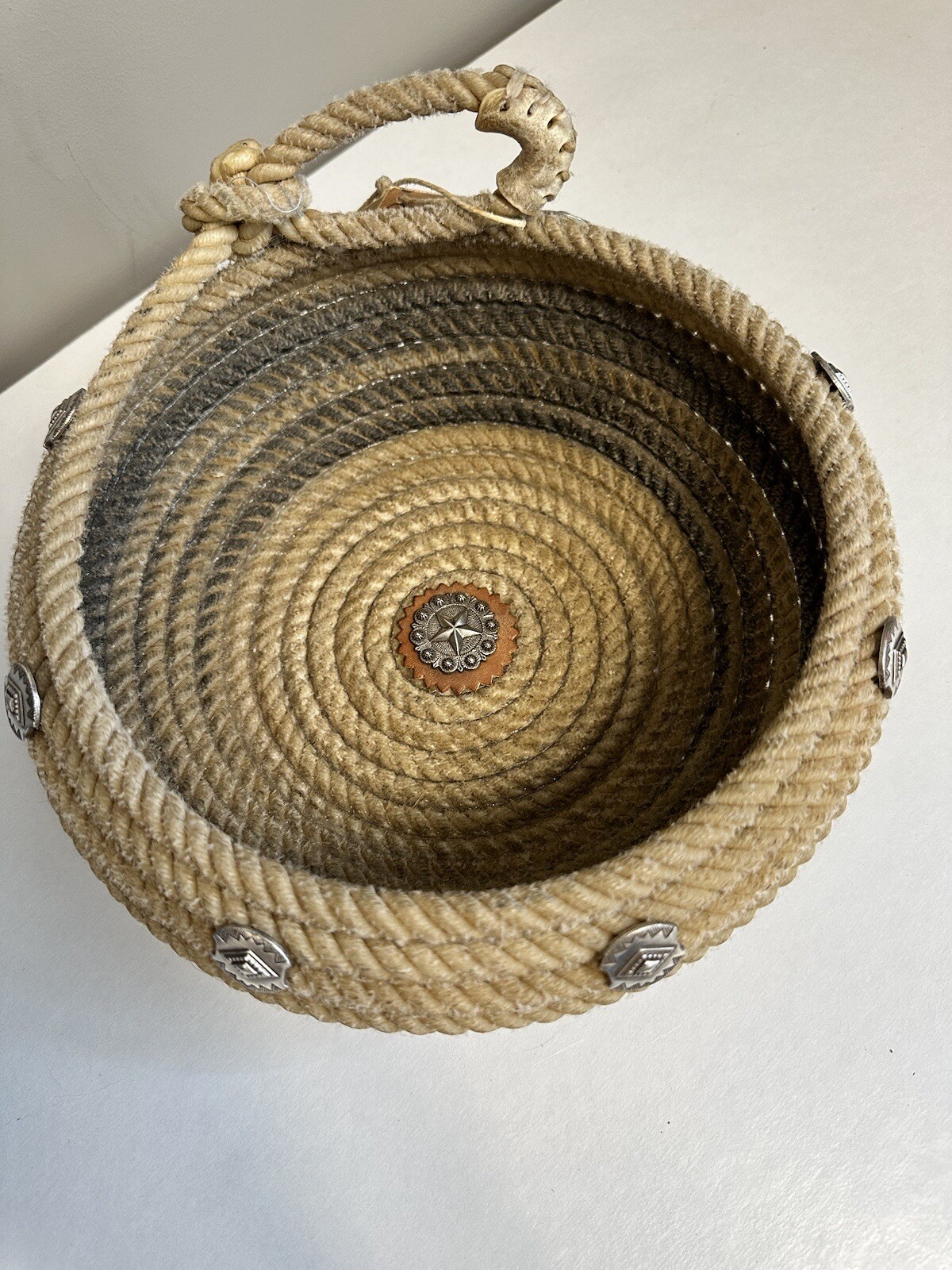 Lariat Lasso Western Rope Bowl Basket Country Ranch Western Decor