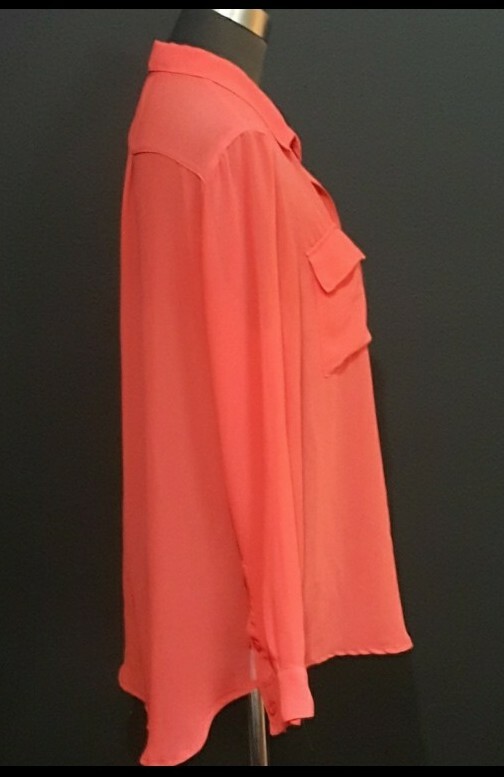 Timing Orange Blouse Size Large Button Front Top - image 2