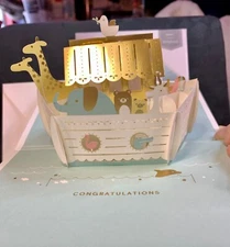 Pop up Card Congratulations New Baby Sweet Baby Ark