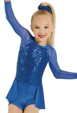 Girl's Weissman Dance Jazz Pom Royal Blue Costume 11829 Size MC, Medium Child