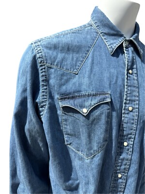 Vintage Polo Ralph Lauren Blue Classic Western Denim Shirt