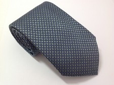 Kenneth Cole Tie in Blue/Green/Black Geometric Pattern; 100 Silk Jacquard
