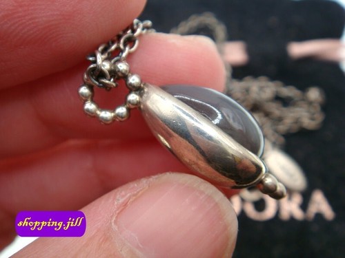 Pandora Grey Moonstone Teardrop 925 ALE Silver 70cm Necklace 390172MSG-70 (#353) - Picture 3 of 13