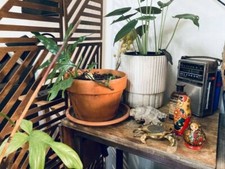 Antique Wood and Metal Typewriter Table by Hi Lo thumbnail