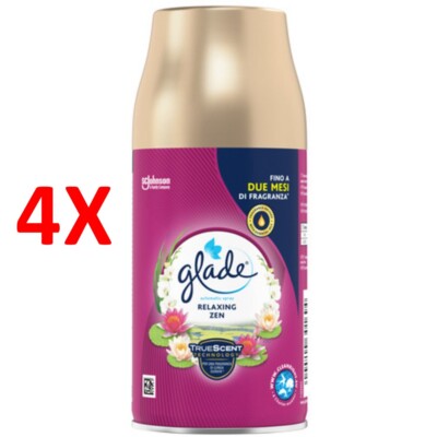 4 X Glade Automatic Spray Ricarica Entspannend Zen 269 Ml