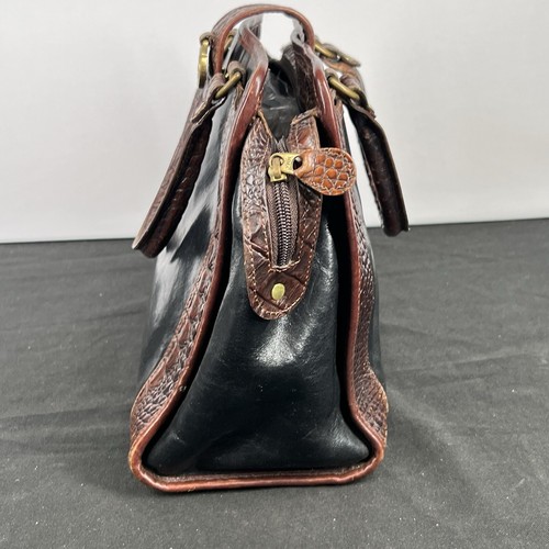 Sac à main femme Brahmin sac à main cuir alligator marron noir bandoulière - Photo 15/22