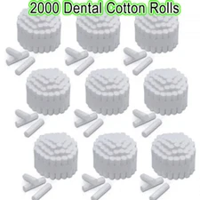 2000x Dental Cotton Rolls Premium Quality Size #2 Medium Nonsterile, 3/8"