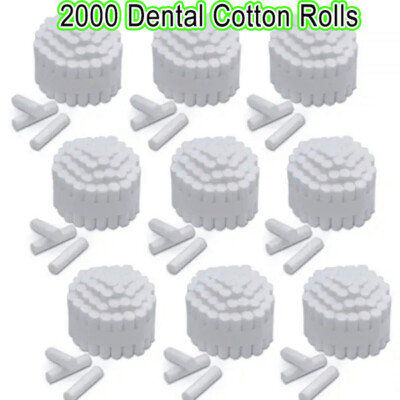 2000x Dental Cotton Rolls Premium Quality Size #2 Medium Nonsterile, 3/8''