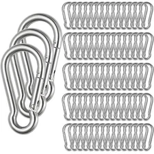 60 Pack Spring Snap Hooks M6 x 2-3/8 inch Keychain Heavy Duty Carabiner Clips...