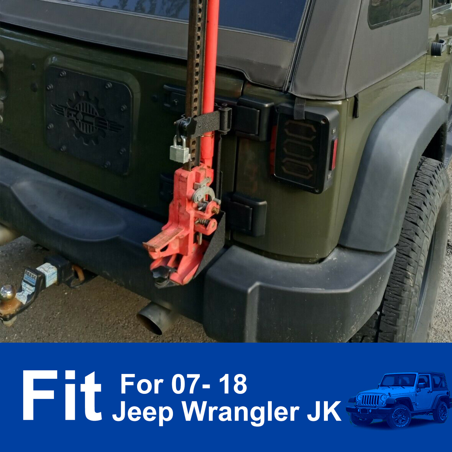 For 20072018 Jeep Wrangler JK Rear HiLift Jack Mount Holder Tailgate
