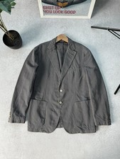 CANALI Men  s Gray Lino Blazer Cotton Sport Jacket Made In Italy Size 56