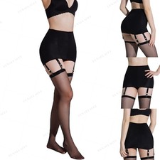 Elastic 6 Strap Garter Belt Flat-sewn Front Panel Waist Shaping Girdle for Women