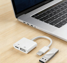 USB 3.0 OTG Adapter 8-Pin 2in1 for Phone Flash Drive Camera Keyboard Mouse