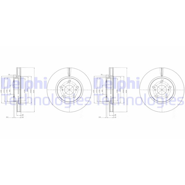 2X Delphi Bremsscheiben 296Mm BelÜFtet Vorne Passend FÜR Lexus IS | BG4139C-image