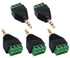 AAOTOKK 3 Pole 3.5mm Screw Terminal 1/8 Stereo Audio Male to 3