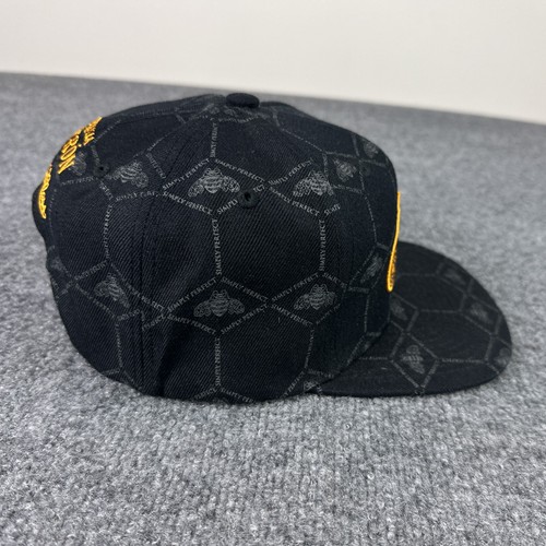 Patron Tequilia Hat Mens Black Gold Embroidered Bee Mitchell Ness Wool Blend - Picture 7 of 12