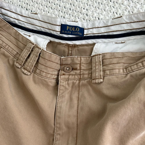 Polo Ralph Lauren Cargo Shorts Mens Sz 34 Cotton Utility Pocket Beige - Picture 15 of 18