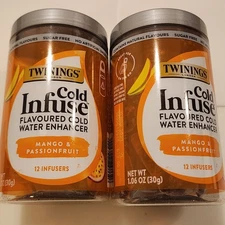 2 Twinings Cold Infuse Flavored Cold Water Enhancer Mango/Passionfruit Infusers