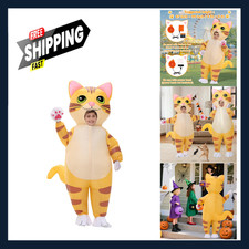 Kids Inflatable Cat Costume for Halloween Christmas Thanksgiving Blow Up Yellow
