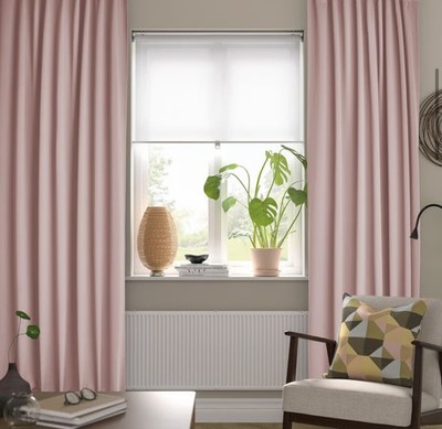 IKEA seltene rosa SANELA Samt Vorhänge 140 x 250 cm 100 % Baumwolle versiegelt neu