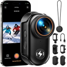 4K Sports Camera WiFi Ski Snowboard Cam POV Thumb Magnetic Hands Free Body Cam