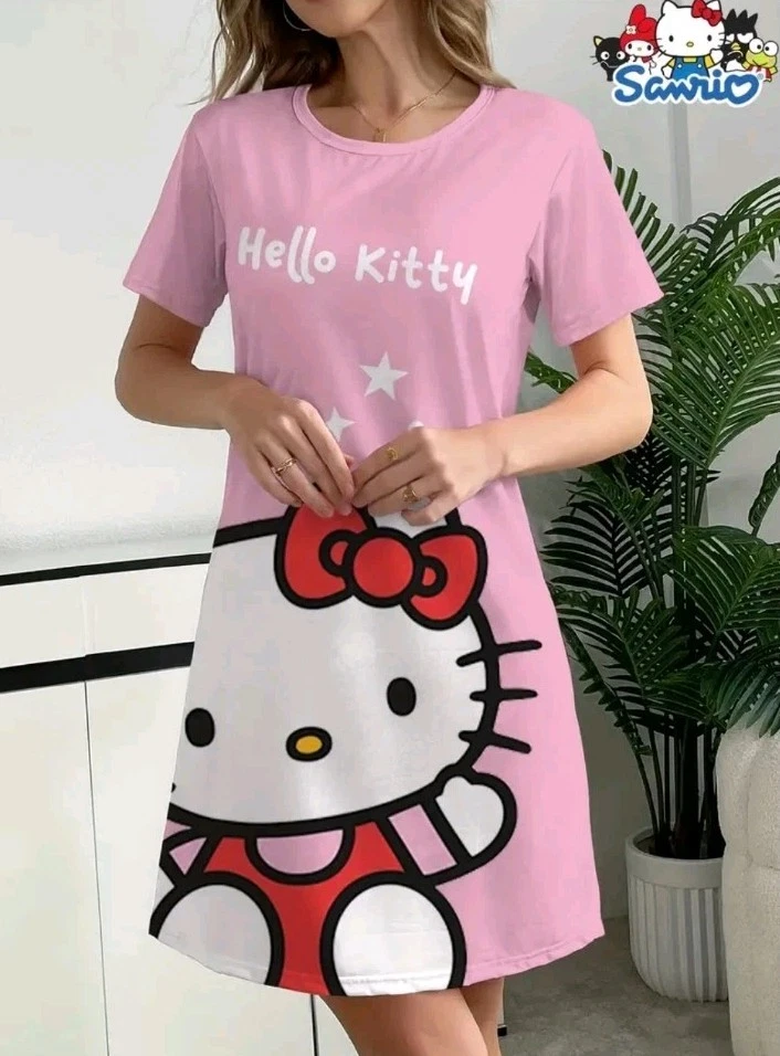 Sexy pijama de vacaciones de playa con curvas de anime Waifu para mujer de Hello Kitty Foto 3 de 4