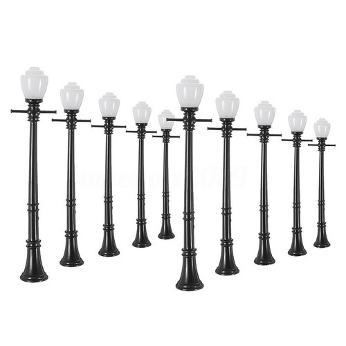 Pack of 10 LCX04 Model Railway Lamp Post Lamp Street Lamp O Scale LED+Resistor - Picture 10 of 12