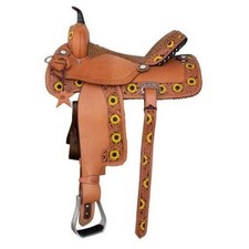 Leather Handmade Western Horse Saddle Barrel Racing Tooled Trail Tack Equestrian