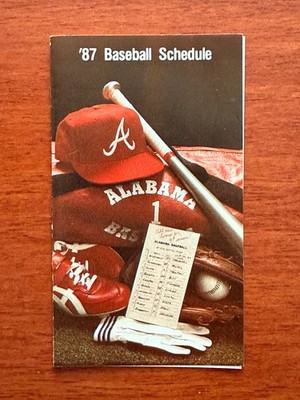 CBB 1987 ALABAMA CRIMSON TIDE College Baseball Schedule BAMA University of