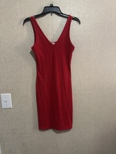 Popular 21 Women’s Sleeveless Bodycon Mini Dress Red Sz L Ribbed
