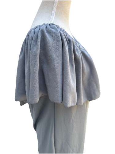 Womens Mermaid Flounce 2XL (22-24) Dress Off Shoulder Ruffled Gray NWT - Picture 10 of 15