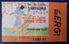Biglietto Calcio Sampdoria Coppa Italia 1990-91