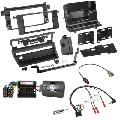 Radio Kit Steering Wheel Adapter Double Din Car Stereo For BMW 3 Series E46 2001-2006 1 Shift