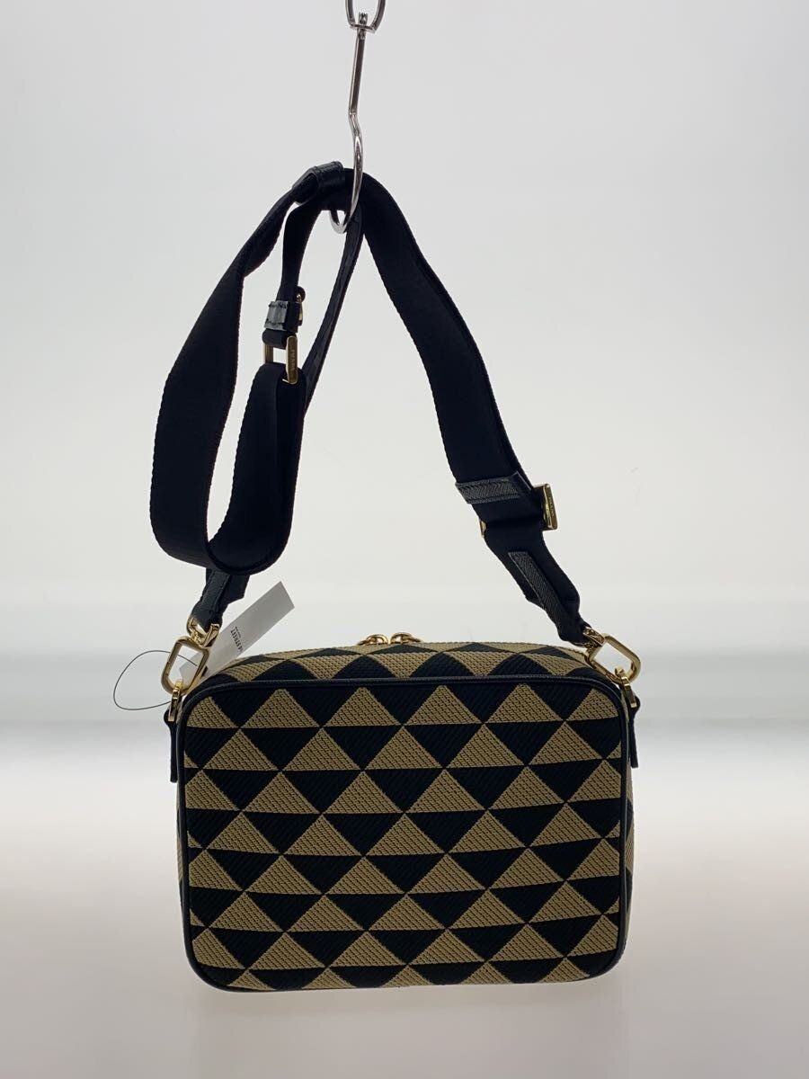 PRADA Shoulder Bag Embroidery Fabric Canvas BEG Total Pattern 2VH069 Used thumbnail 3