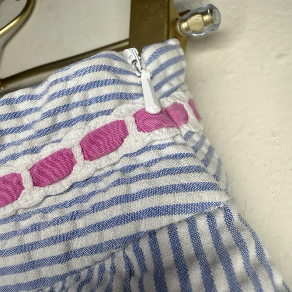 Minifalda Lilly Pulitzer Seersucker azul a rayas plisada talla 0 Summer Resort Foto 4 de 4