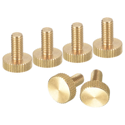 6pcs M5x10mm Knurled Thumb Screws Flat Knurled Head Brass Thumb Screws Bolts