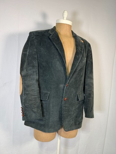 Vintage Woolrich Green Corduroy Jacket Elbow Suede Blazer Men's Sz 41R Sz L/XL - Picture 6 of 20