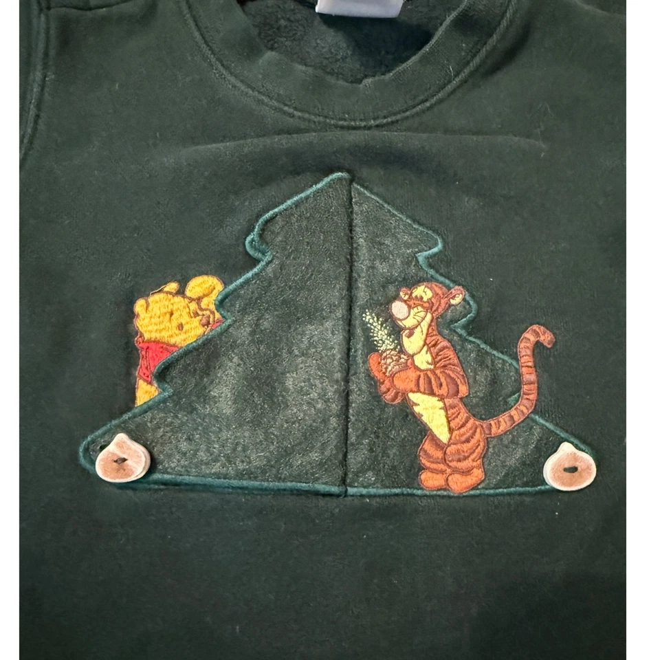 Suéter Pooh Tigger Vintage Disney 24 Meses Árbol de Vacaciones Pullover Unisex Foto 3 de 4