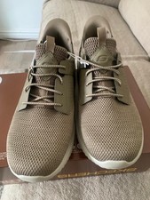 Image of Size 10 Skechers Men’s Slip-On Swift Fit Hands Free Trainers Sneakers BNWT Taupe