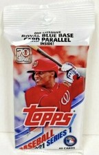 NEW 2021 Topps Baseball Series 1 - 40 Card FAT PACK - BLUE PARALLEL