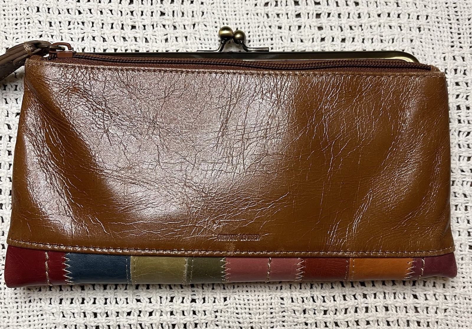 Fossil Multicolor Patchwork Leather Kiss Lock Wal… - image 2