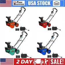 ✅20" Cordless Snow Blower Brushless Motor Snow Thrower w/LED Light for Driveway