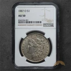 1887-O Morgan Silver Dollar $1 - AU50 NGC - New Orleans
