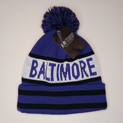 Baltimore Ravens Winter Hat Cap Knit Beanie Cuff Pom Purple NFL KB Ethos